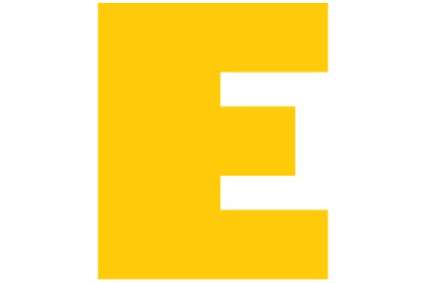 A Solid Yellow E on a White Background