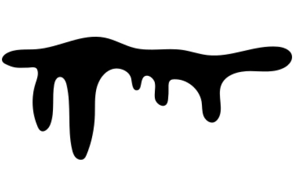 Black Silhouette of a Dripping Liquid