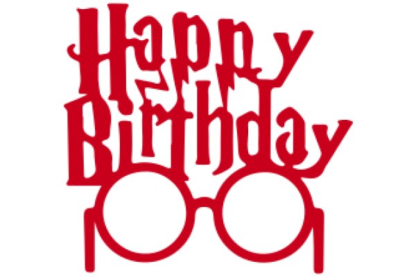 Celebrate Your Eyewear Enthusiasm with a Festive Red 'Happy Birthday' Glasses Design!