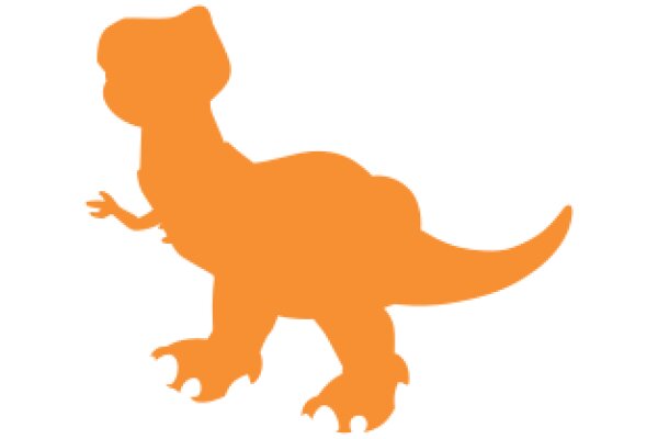 Vivid Orange Dinosaur Silhouette