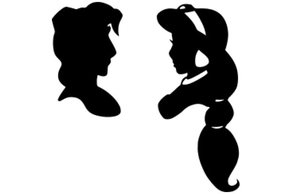 Silhouettes of Two People in a Conversation