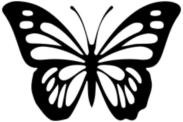 Stylized Black Butterfly Silhouette