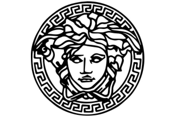 Stylized Portrait of a Woman with a Greek-Inspired Design