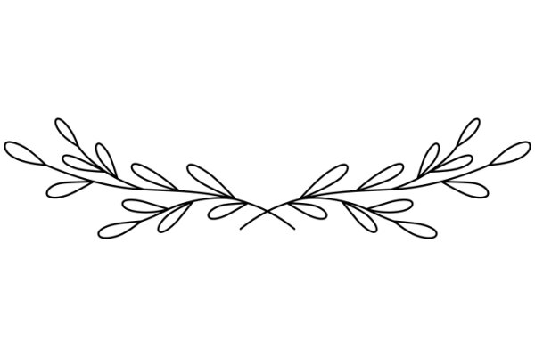 Simplistic Line Art of a Floral Branch