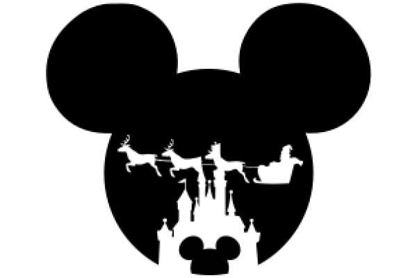 A Silhouette of Mickey Mouse and Friends