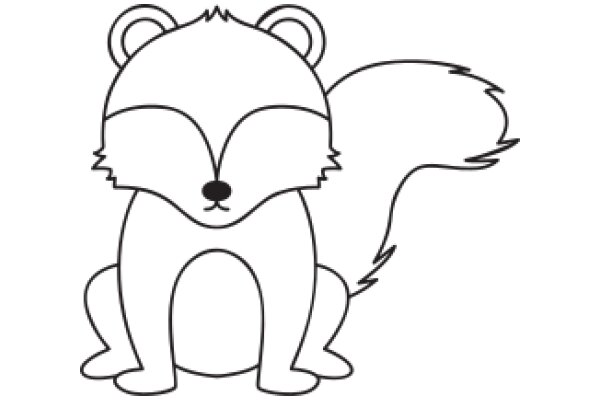 A Whimsical Illustration of a Cute Cartoon Raccoon