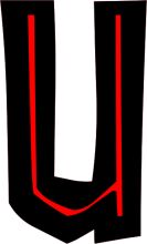 Stylized Letter 'U' with Red Outline