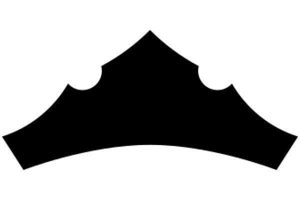 Stylized Black Silhouette of a Triangular Crown