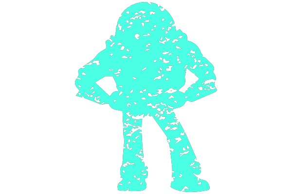 A Mysterious Blue Silhouette of a Humanoid Figure