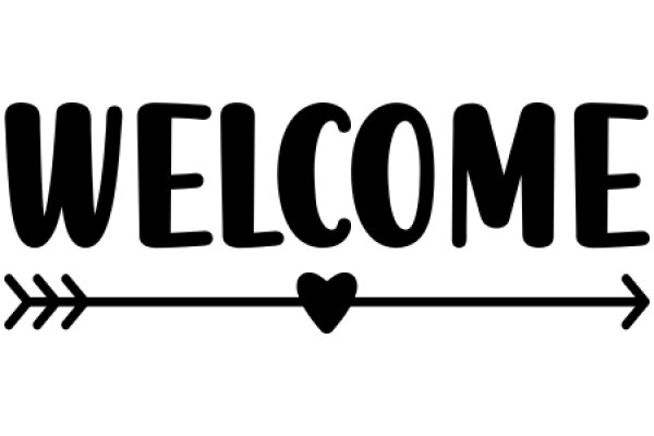 Welcome Sign with Arrow and Heart