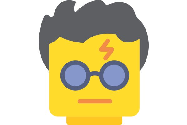 Stylized Character with Glasses and a Lightning Bolt on the Head