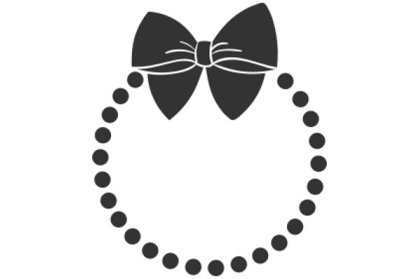 Stylized Black Bow with Circular Border