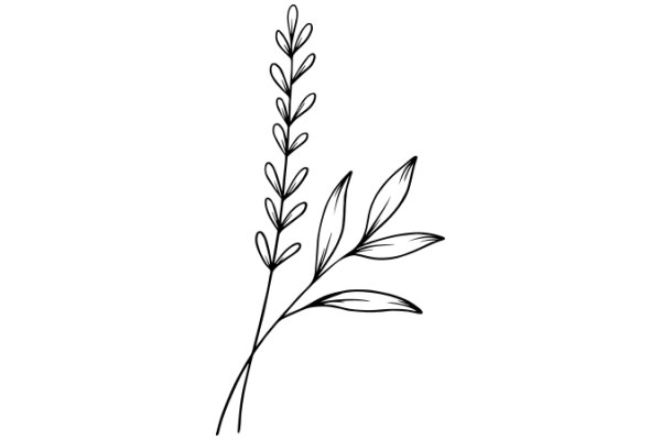 Simplistic Line Drawing of a Plant