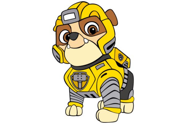 A Cute Robot Dog in a Yellow Suit