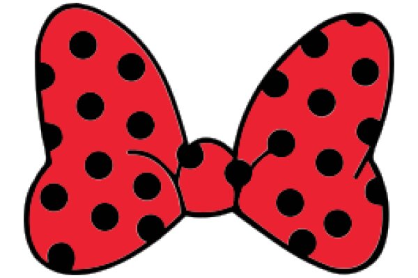 Vivid Red Ladybug with Black Dots, Bow Tie and Antennae