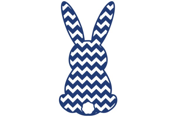 Stylized Blue and White Chevron Bunny Logo