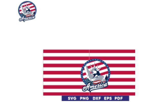 American Flag with Statue of Liberty and 'America' Logo