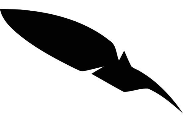 Stylized Black Feather Silhouette