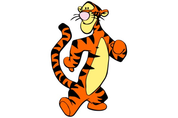 Vibrant Cartoon Tiger Character: A Friendly and Inviting Mascot