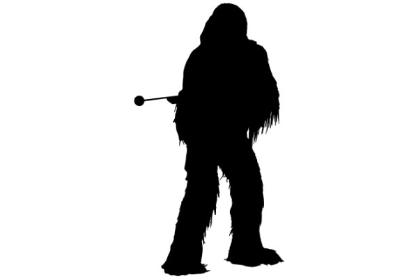 Silhouette of a Figure with a Stick