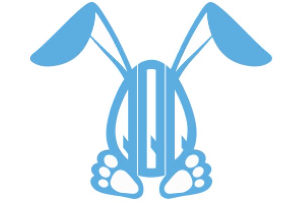 Stylized Blue Easter Bunny Logo