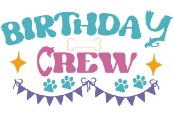 Celebrating Birthday Crew with a Bone and Paw Prints