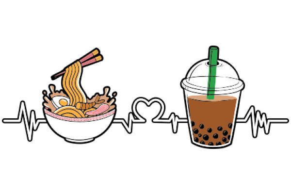 A Delicious Meal: A Bowl of Noodles and a Cup of Bubble Tea