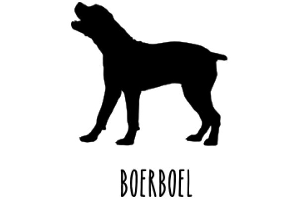 A Silhouette of a Dog with the Word 'Boerboel' Below It