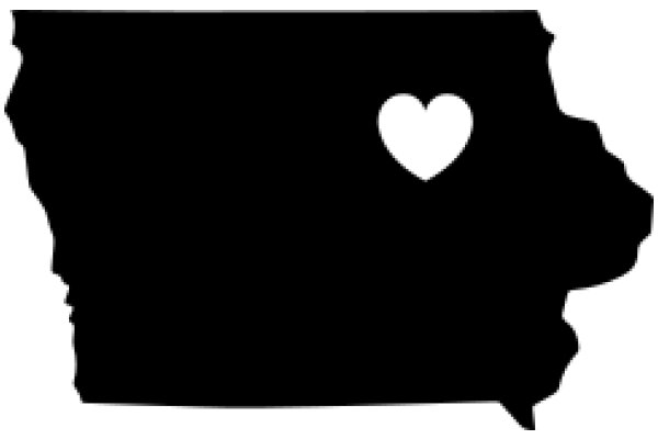 Silhouette of a Heart on a State Outline