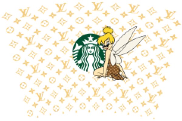 A Whimsical Starbucks Experience: A Cartoon Character and the Starbucks Logo