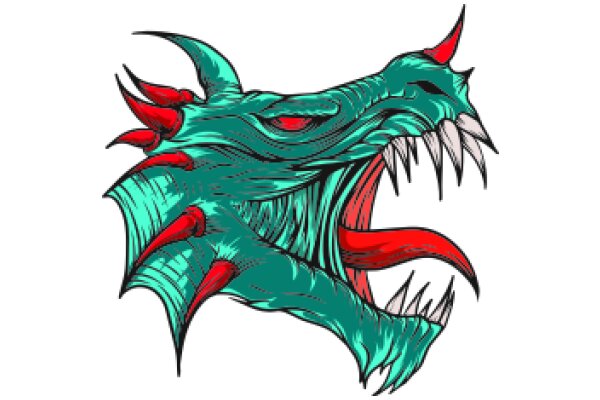 Vivid Illustration of a Fierce, Red-Spiked Dragon