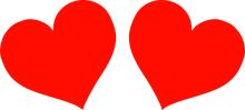 Two Red Hearts on a White Background