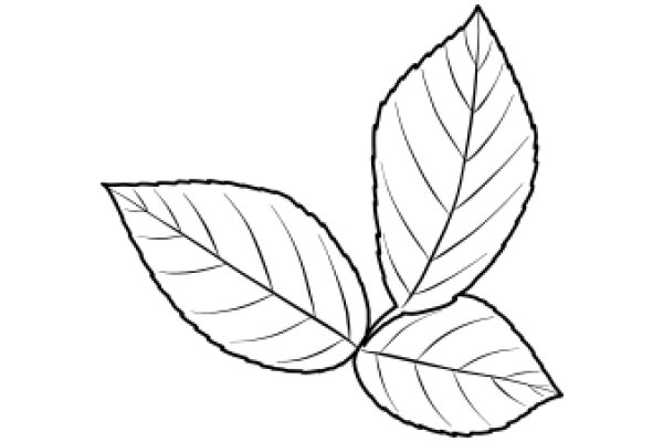 Simplistic Line Drawing of a Leaf