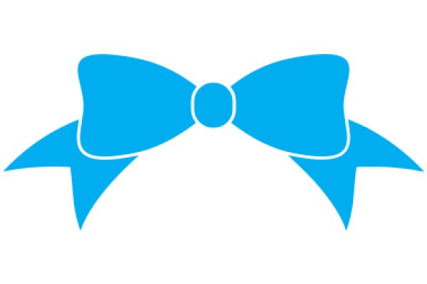 Stylized Blue Bow with a White Center