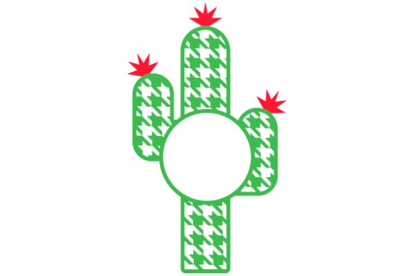 Vibrant Cactus Logo with Red Stars