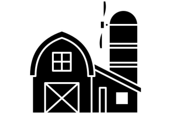 A Silhouette of a Barn and Windmill, Symbolizing Rural Life and Sustainable Energy