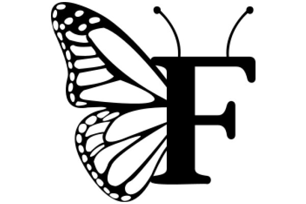 Stylized Butterfly with the Letter 'F' in the Center