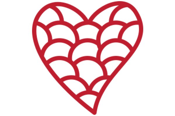 Red Heart with a Textured Pattern