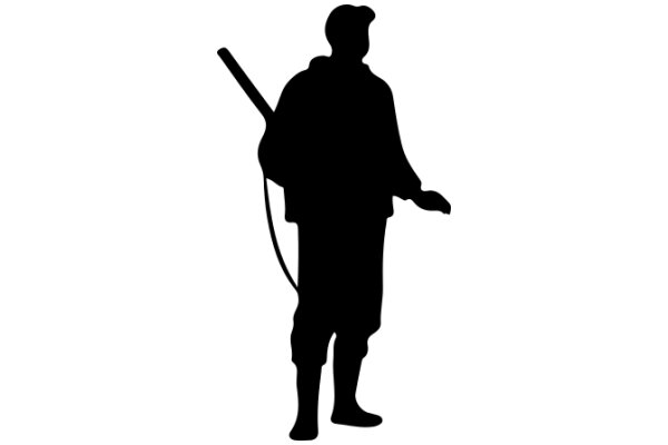 Silhouette of a Person with a Rifle