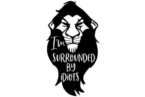 A Stylized Lion Emblem with a Humorous Message