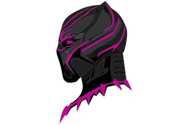 Stylized Helmet with Pink and Black Design