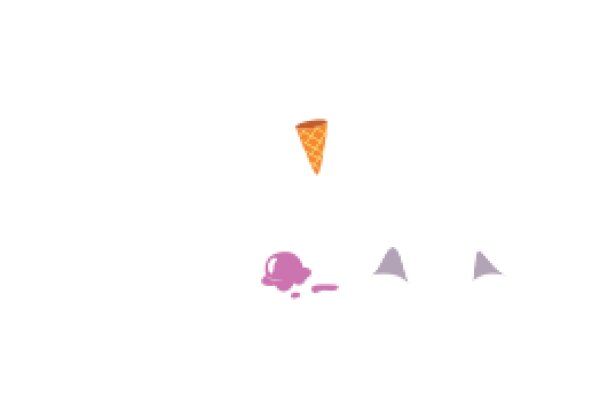 A Playful Scene with an Orange Cone and a Purple Blob