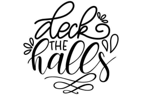 Elegant Handwritten Sign: 'Deck the Halls'