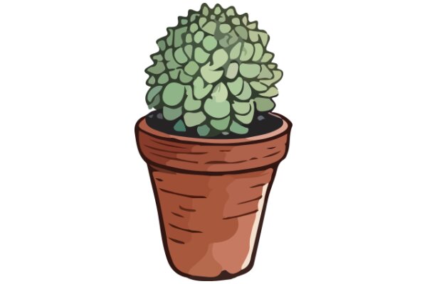 A Whimsical Illustration of a Potted Plant