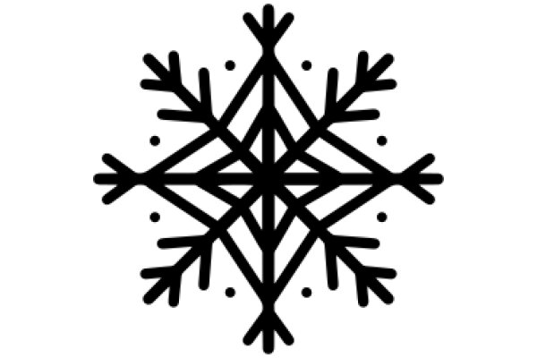 Stylized Black Snowflake Design