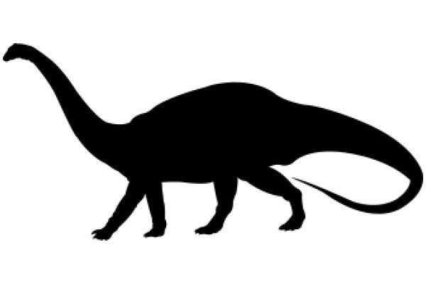 A Silhouette of a Dinosaur Walking on All Fours