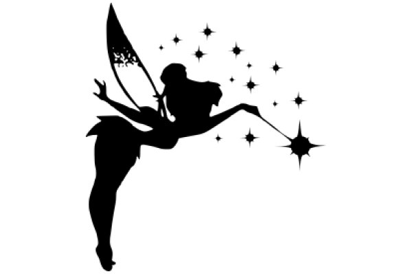 Silhouette of a Fantasy Figure with a Starry Sky Background