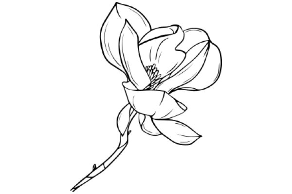 A Delicate Line Drawing of a Flower