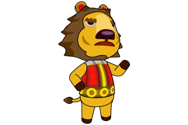 A Stylish Lion Character in a Vibrant Costume