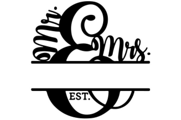 A Monogram of a Couple's Names, 'Mrs. & Mr. Est.'.